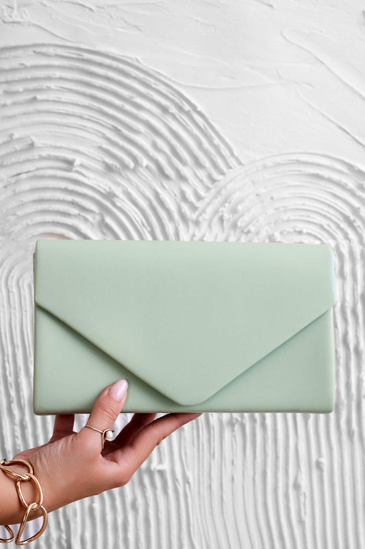 Bolso clutch B205 verde pastel