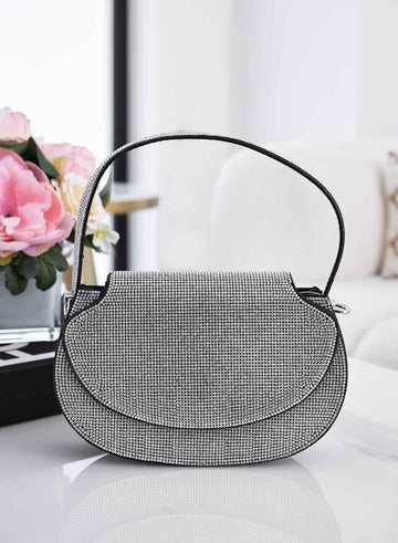 Black bag with rhinestones and chain B233