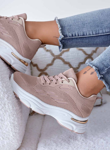 CHIARA - Mud-colored sneakers in stretch fabric