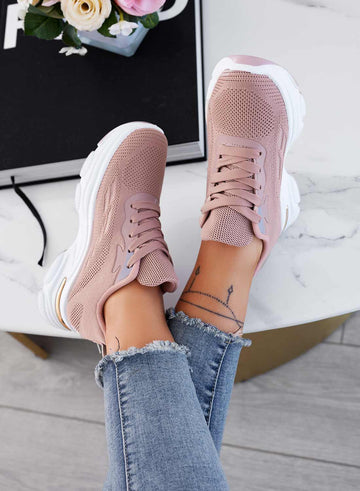CHIARA - Pink sneakers in stretch fabric