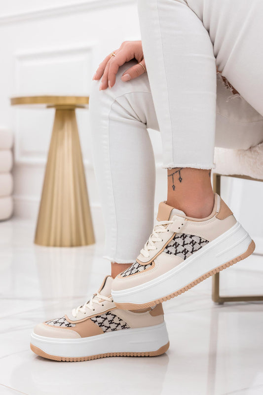 DYLAN - Zapatillas beige con detalles en fantasía