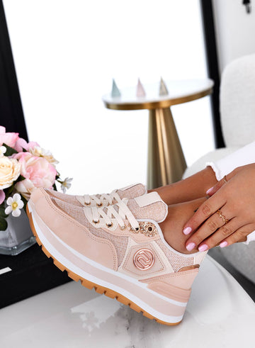 ERSILIA - Pink fabric sneakers