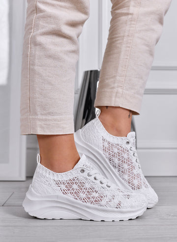 ESRA - White perforated sneakers with lightweight comfort sole