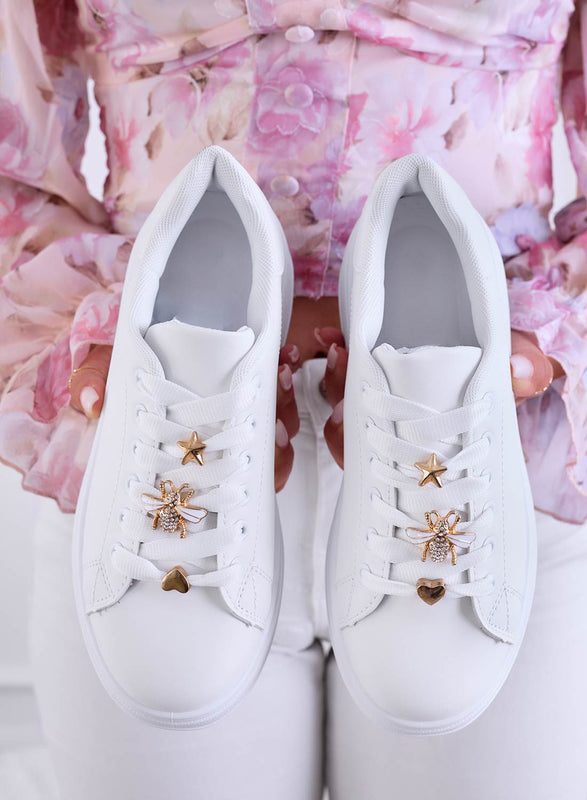 MARISA - Deportivas blancas con abeja joya
