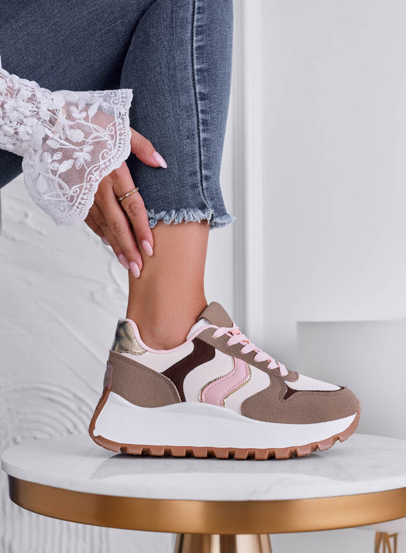 MEME - Zapatillas Mud con paneles en contraste rosa