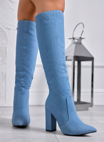 MINERVA - Botines azules vaqueros con tacón cómodo