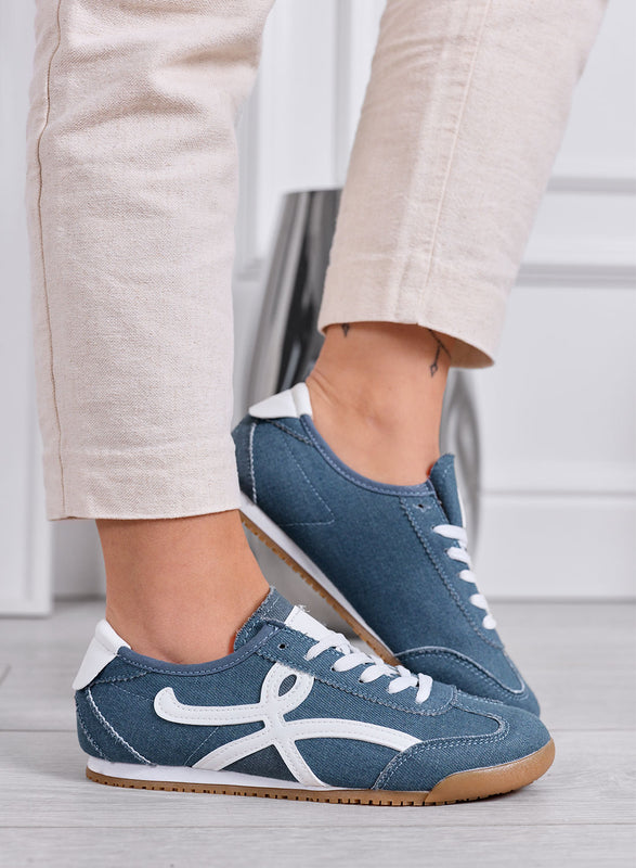 RAMONA - Zapatillas azul vaquero con detalles blancos