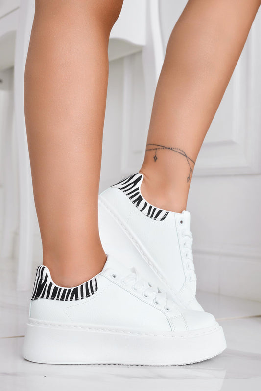 SAMIRA - Zapatillas deportivas blancas con espalda estampada