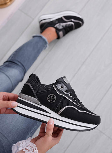 SMITH - Zapatillas negras con inserciones de purpurina