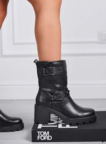 TALLINN - Botines negros con tacón cómodo