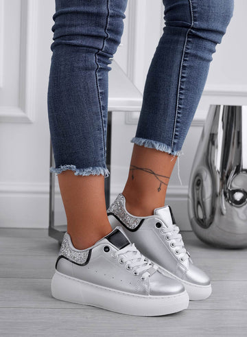 ZORA - Deportivas plateadas con parte trasera de purpurina