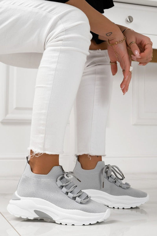 ABEL - Zapatillas grises de tejido elástico