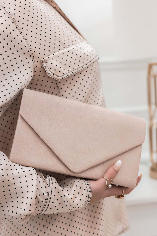 Sac - pochette B205 beige en daim