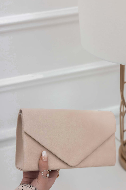 Sac - pochette B205 beige en daim