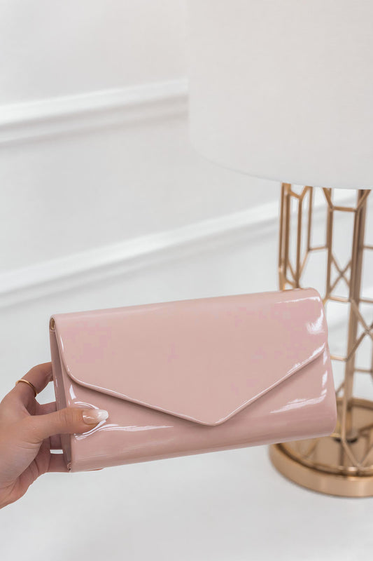 Bolso - clutch B206 rosa en charol