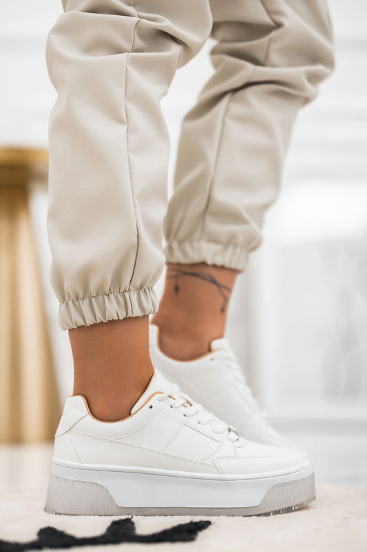 Zapatillas Alexoo blancas con inserciones transparentes y glitter