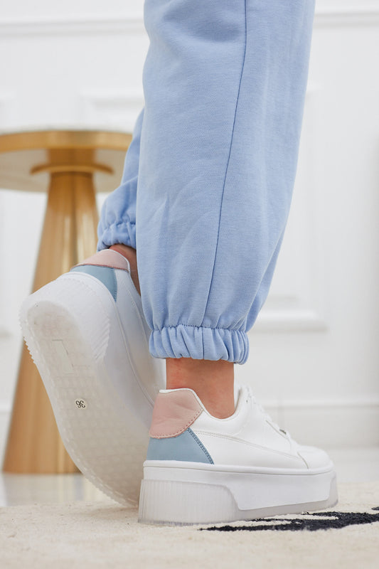 Zapatillas Alexoo blancas con parte trasera bicolor