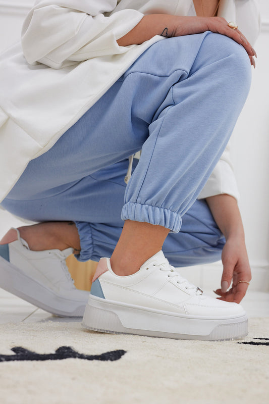 Zapatillas Alexoo blancas con parte trasera bicolor