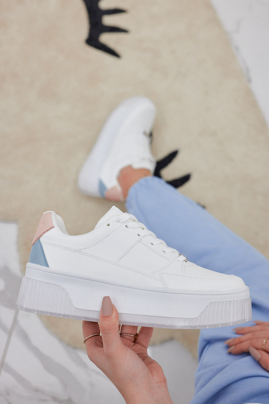Zapatillas Alexoo blancas con parte trasera bicolor