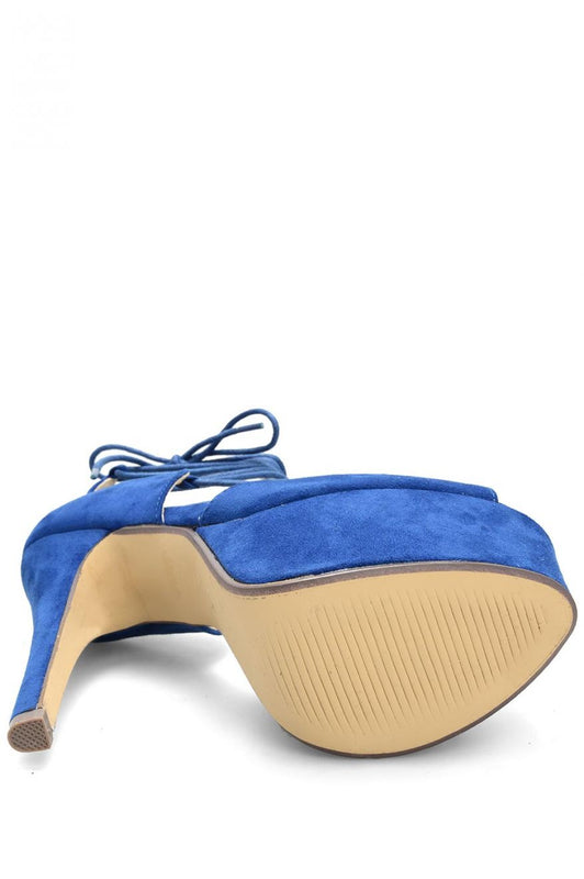 Sandali scamosciati con lacci Blu