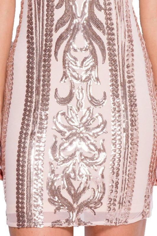 Dress with straps and sequins - Pink