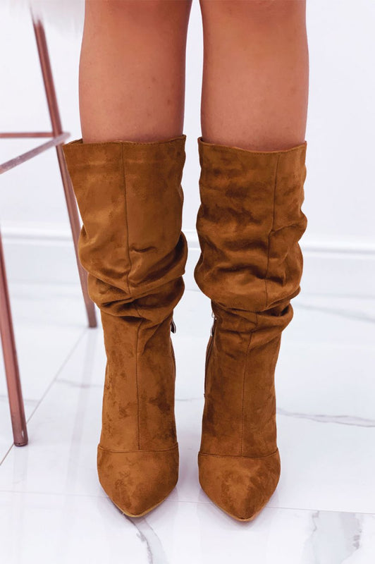 ROLITA - Alexoo Stivali scamosciati con tacco alto Camel