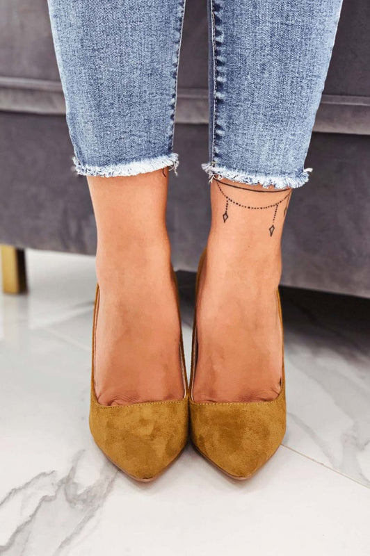 LEXIE - Decolletè camel scamosciate con tacco alto