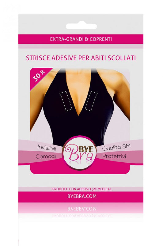 Adhesive strips for low-cut garments