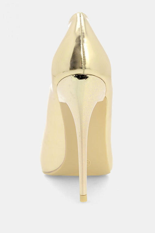 RUMBA - Zapatos de salón oro metalizado con tacón de aguja