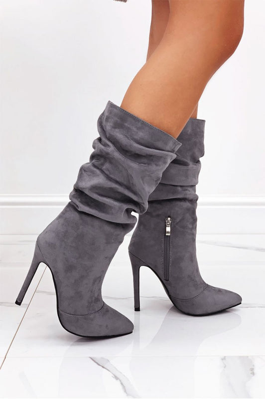 ROLITA - Alexoo Stivali scamosciati con tacco alto Grigi