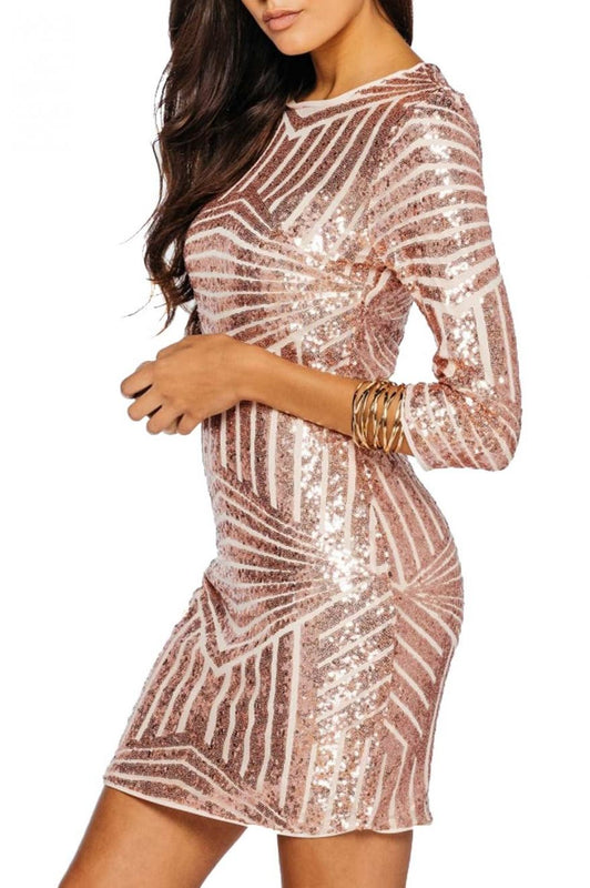 Tubino con paillettes - Rosa