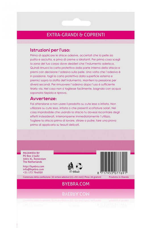 Adhesive strips for low-cut garments