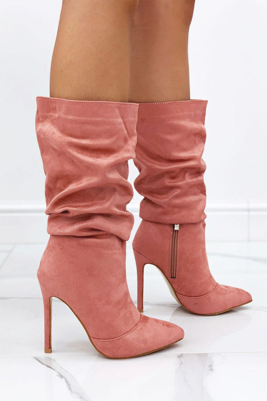 ROLITA - Alexoo Stivali scamosciati con tacco alto Rosa