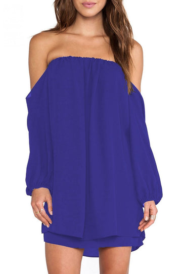 Vestido de tubo en tul azul