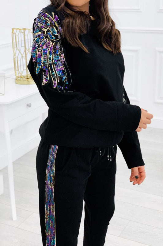 Black sequin top