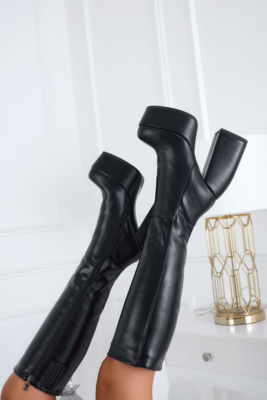 Botas negras de plataforma Alexoo con tacón alto curvo