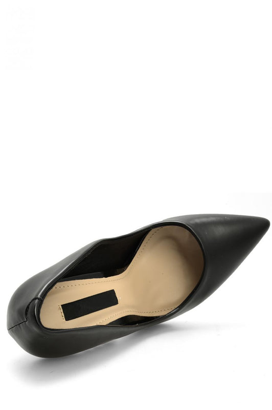 Black eco-leather pumps with stiletto heel
