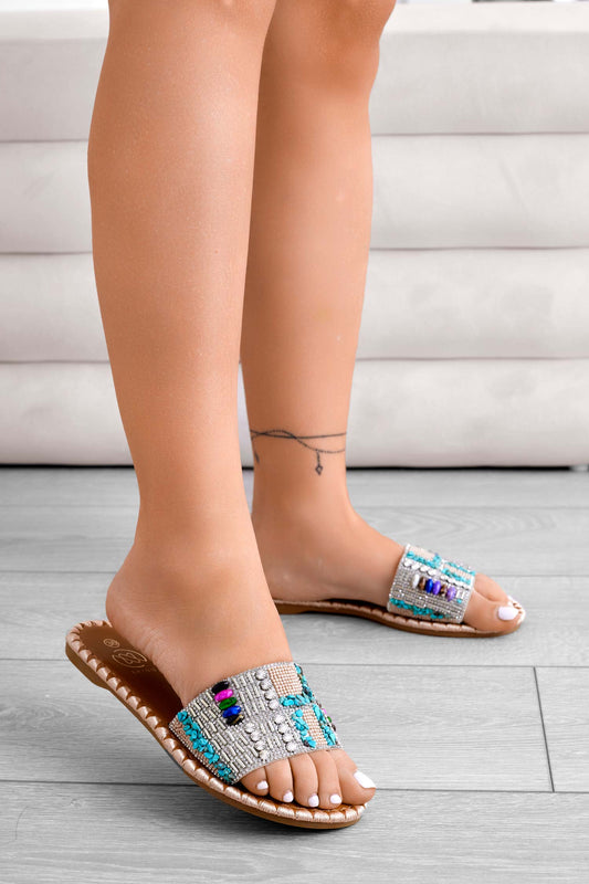 Sandali ciabatte gioiello multicolor