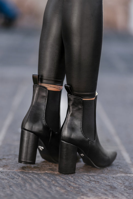 Black Alexoo ankle boots with side elastic