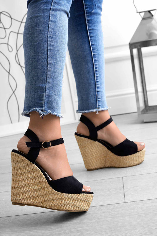 DAKOTA - Black Alexoo wedge sandals