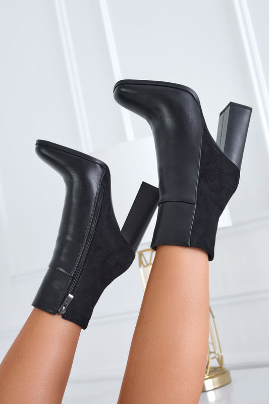 Bottines noires Alexoo avec talon confortable