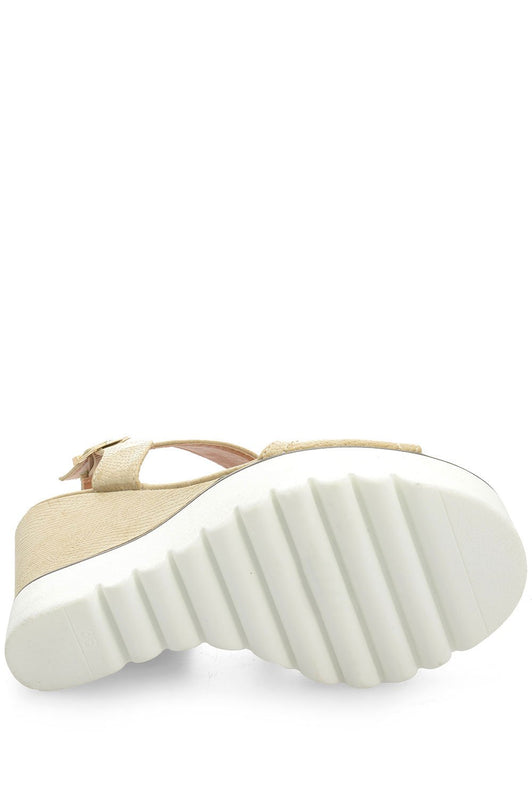 Sandalias beige de cuña