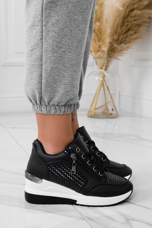 Black sneakers with side zip