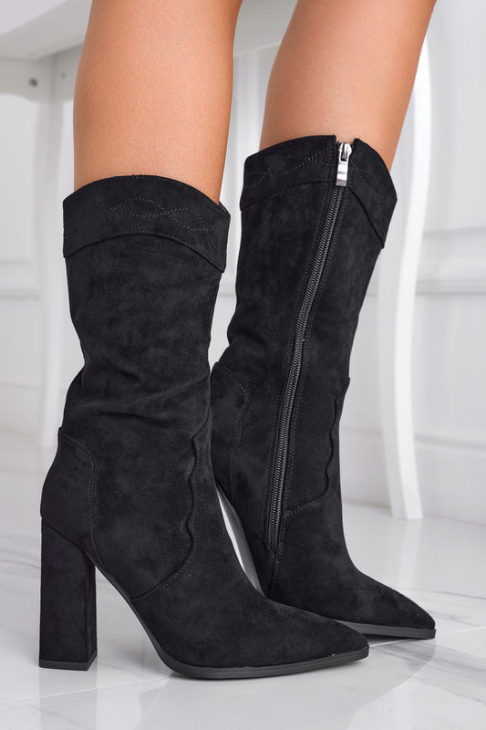 MARGARET - Black camperos ankle boots Alexoo with heel