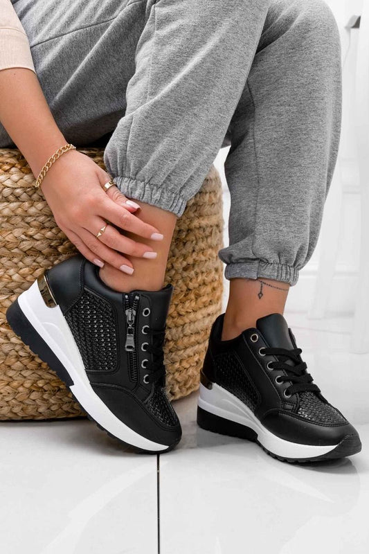 Black sneakers with side zip