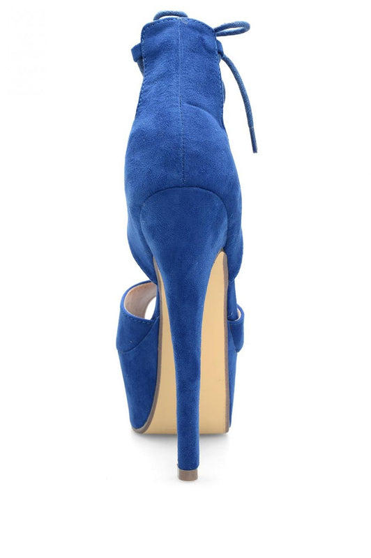 Sandali scamosciati con lacci Blu