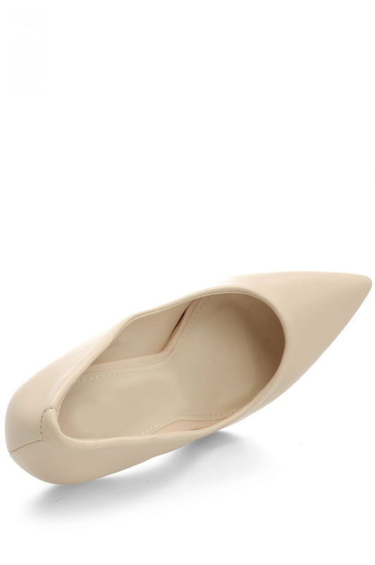 Escarpins en similicuir avec talon aiguille - Beige