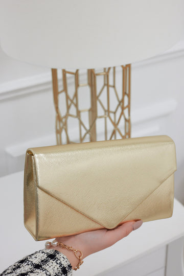 Metallic gold B210 clutch bag