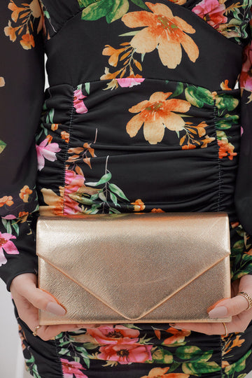 Bolso de mano B210 oro rosa metalizado