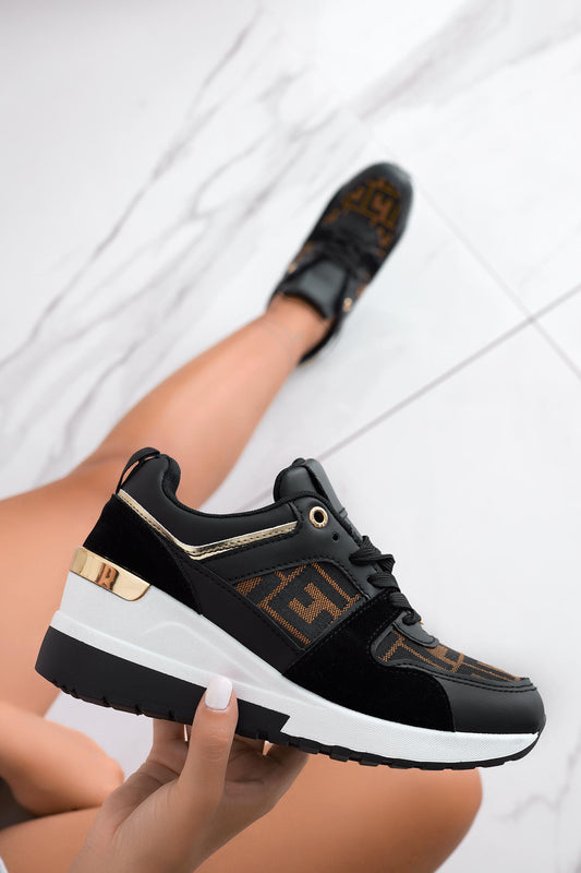 CLARISSA - Zapatillas deportivas negras con inserciones de tejido